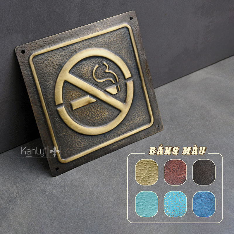 Biển báo cấm hút thuốc bằng đồng thau NS0111