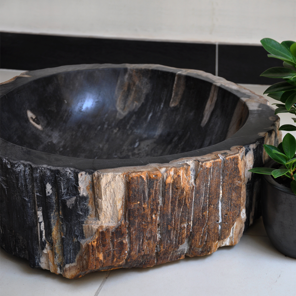 Chậu rửa mặt, rửa tay, Lavabo, bằng gỗ hóa thạch, lavabo gỗ, tự nhiên