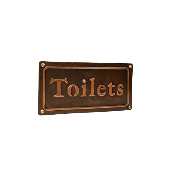 Bảng chỉ dẫn khu vệ sinh dập nổi bằng đồng đỏ WC0322